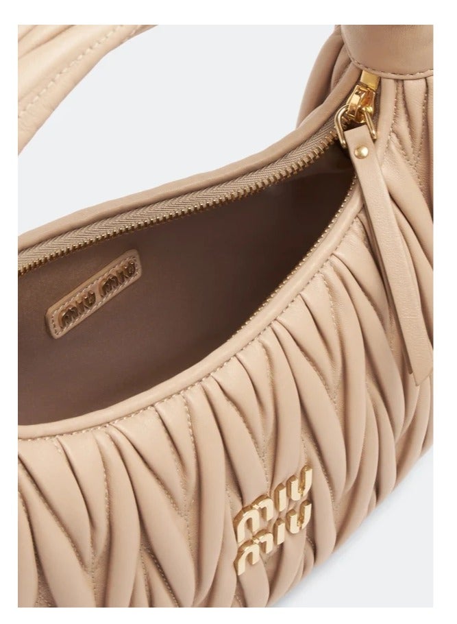 MIU Wander nappa leather hobo Shoulder Bag