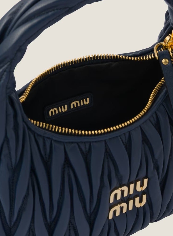 MIU Wander nappa leather hobo Shoulder Bag