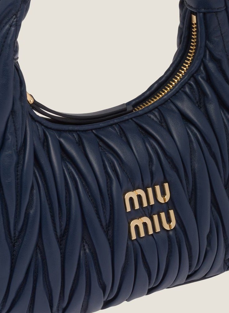 MIU Wander nappa leather hobo Shoulder Bag