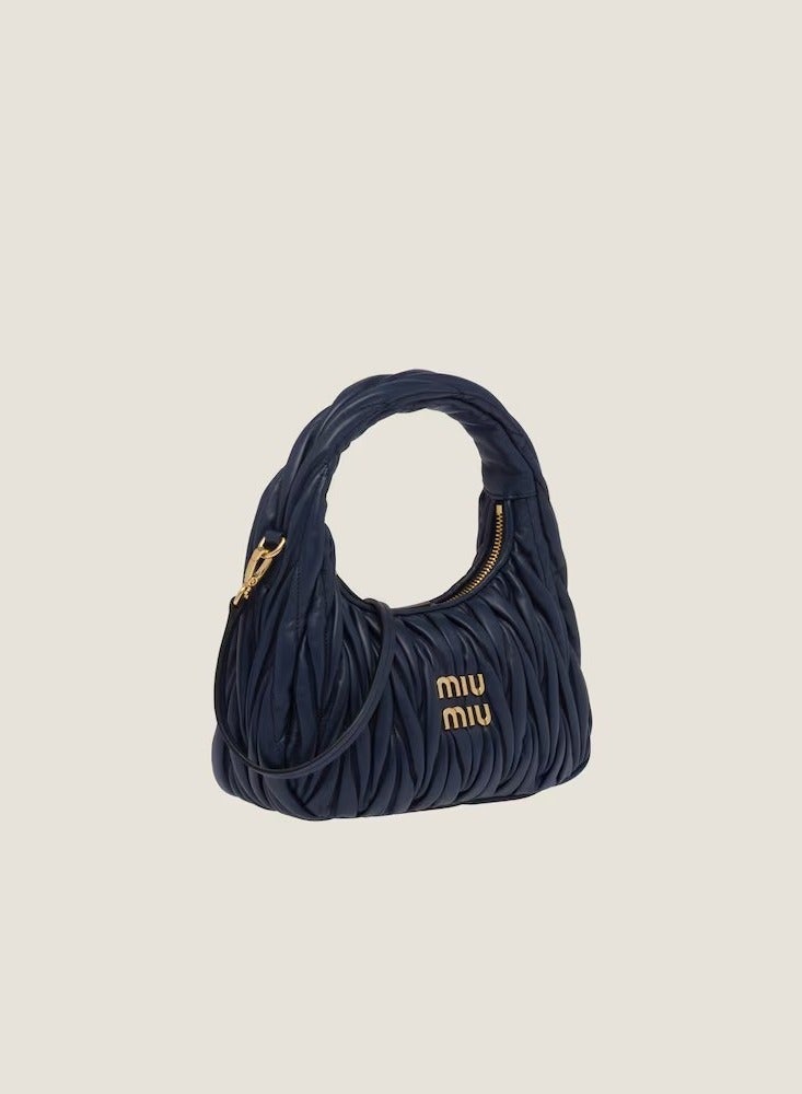 MIU Wander nappa leather hobo Shoulder Bag