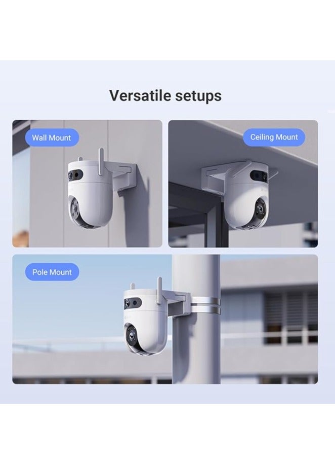 H9c Dual 3K Dual-Lens Pan & Tilt Wi-Fi Camera, 3K & 3K Dual Lenses, One-Tap Control For Linked View Change, AI-Powered Human / Vehicle Shape Detection, 8x Zoom, Color Night Vision, Two-Way Talk, H.265, Supports microSD Card (Up to 512 GB) | CS-H9c-R100-8G55WKFL