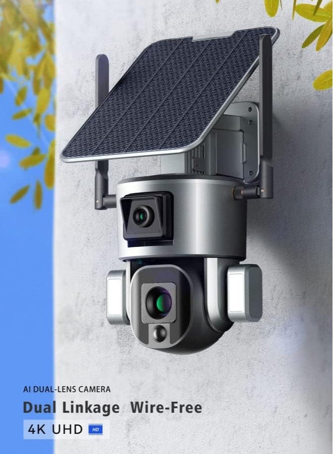 CRONY D5 4G-4K-8MP Solar Dual Linkage Battery PT Camera 8MP Wireless CCTV Camera