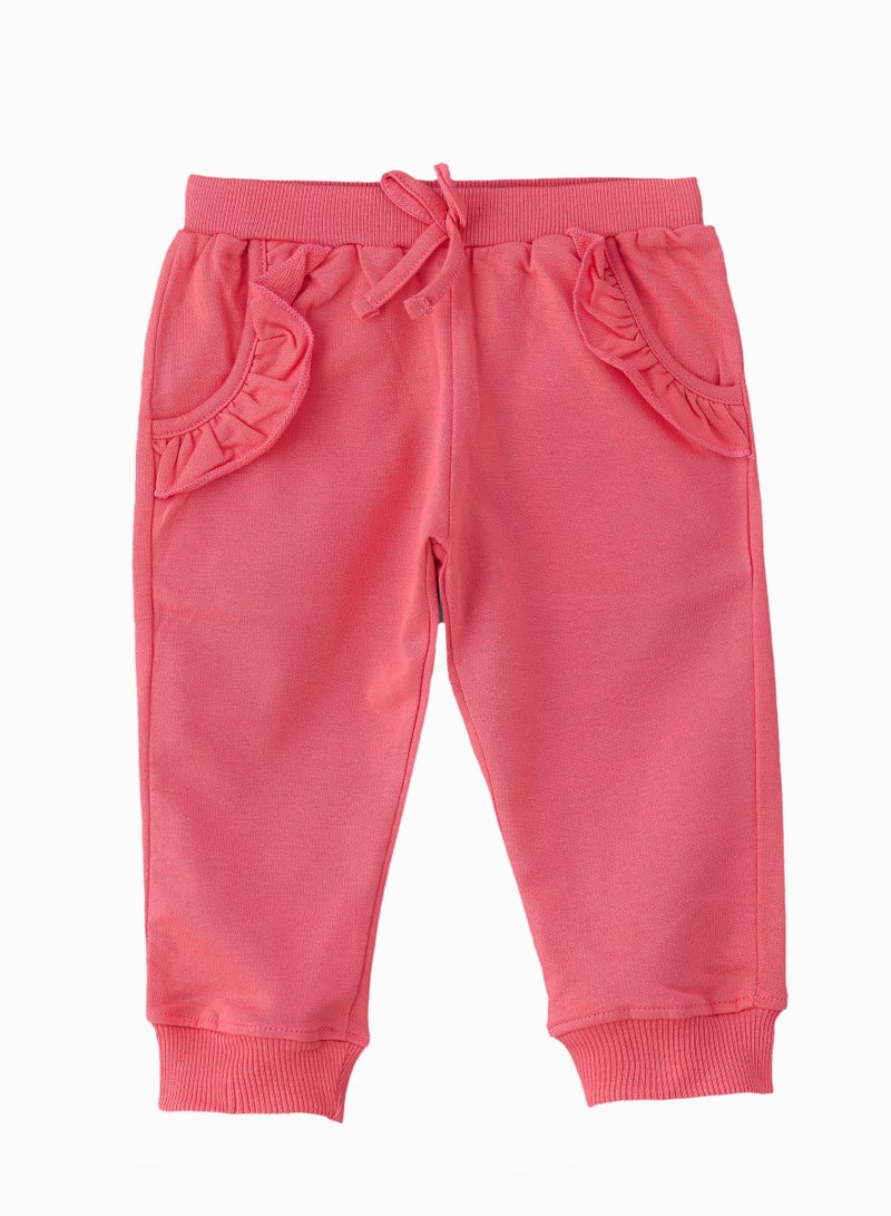 Playful Comfort: Girls' Cotton Knitted Joggers