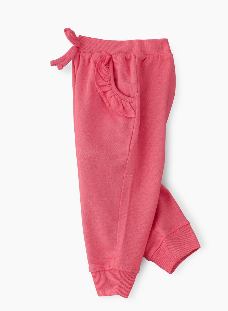 Playful Comfort: Girls' Cotton Knitted Joggers