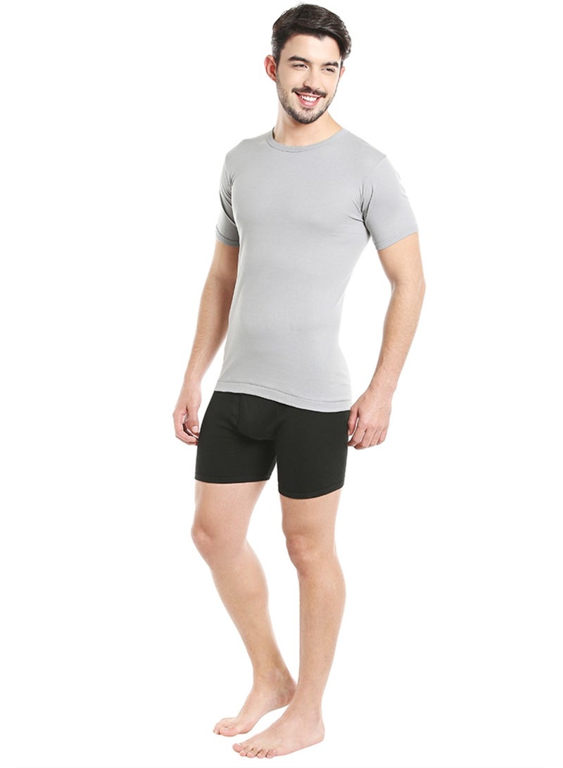 MEN'S ROUND NECK COTTON UNDERSHIRT (PACK OF 3) - GREY