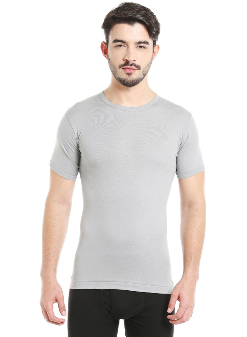 MEN'S ROUND NECK COTTON UNDERSHIRT (PACK OF 3) - GREY