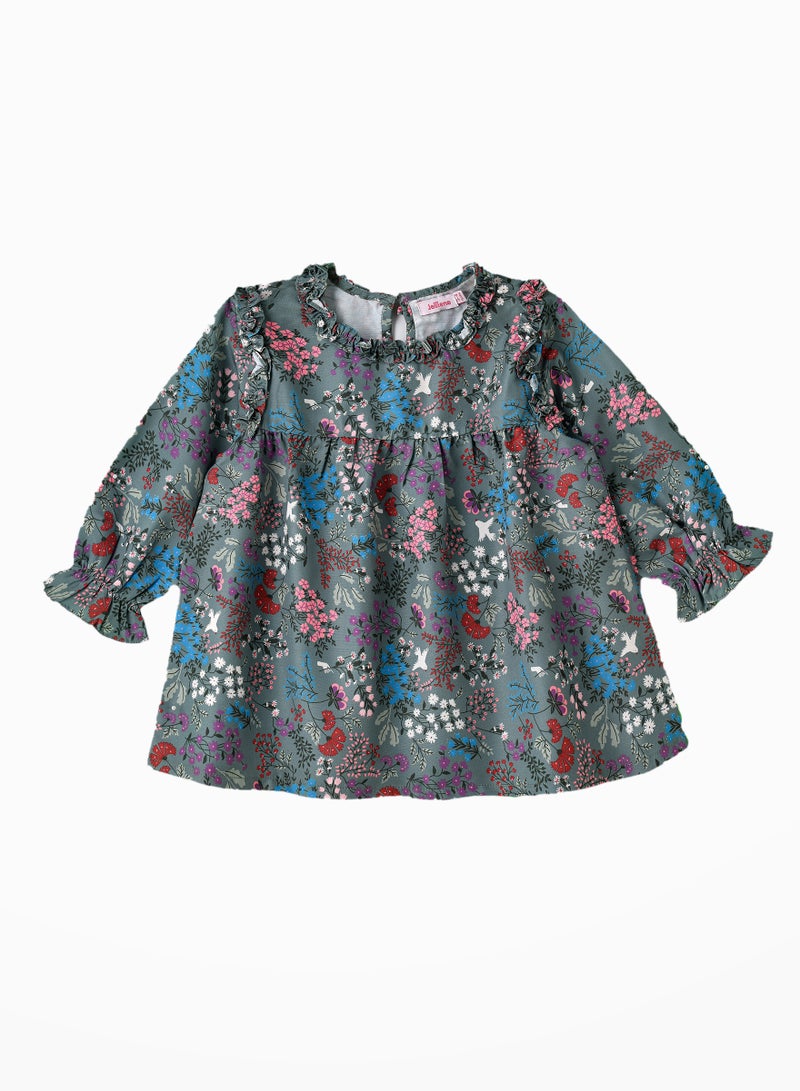 Breathable Elegance: Girls' Viscose Woven Blouse