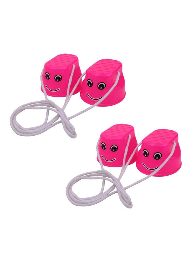 Pair Of 2 Smiling Face Stilt Walking Balance Cup Set