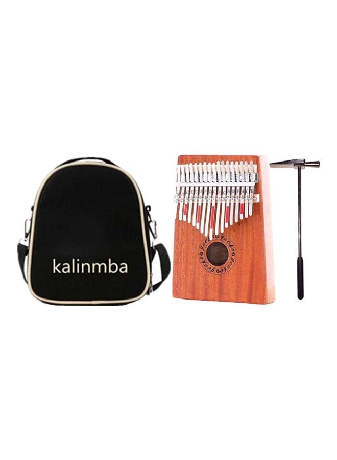 17 Key Kalimba With Mahogany Portable Thumb Piano And Bag