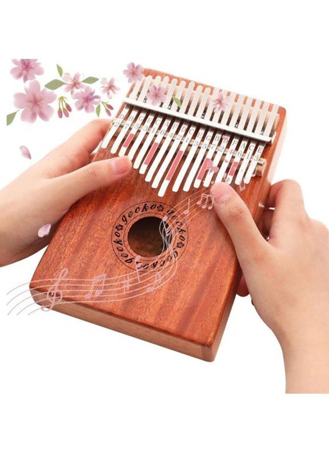 17 Key Kalimba With Mahogany Portable Thumb Piano And Bag