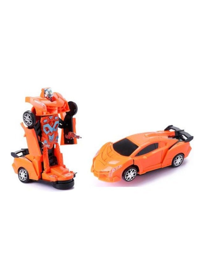 2 In 1 Transformer Robot Car Police - Orange