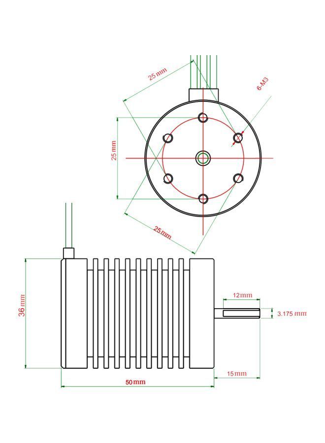 4 Poles 12 Slot 3930KV Sensorless Brushless Motor RM3131-1