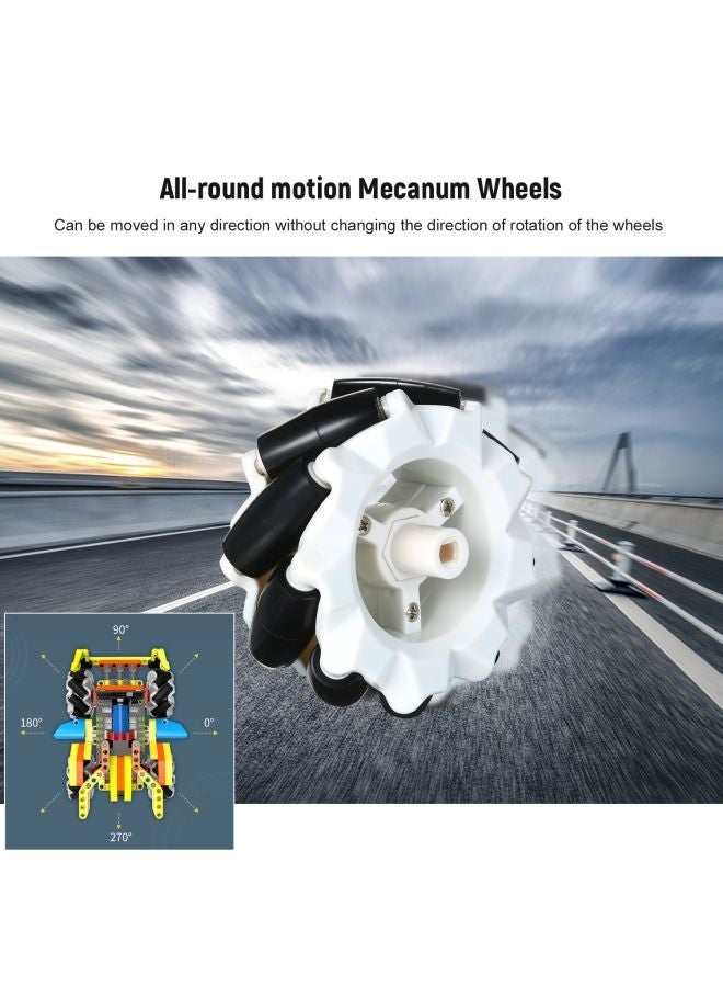 4-Piece Mecanum Omnidirectional Wheel Set 65x65x30mm