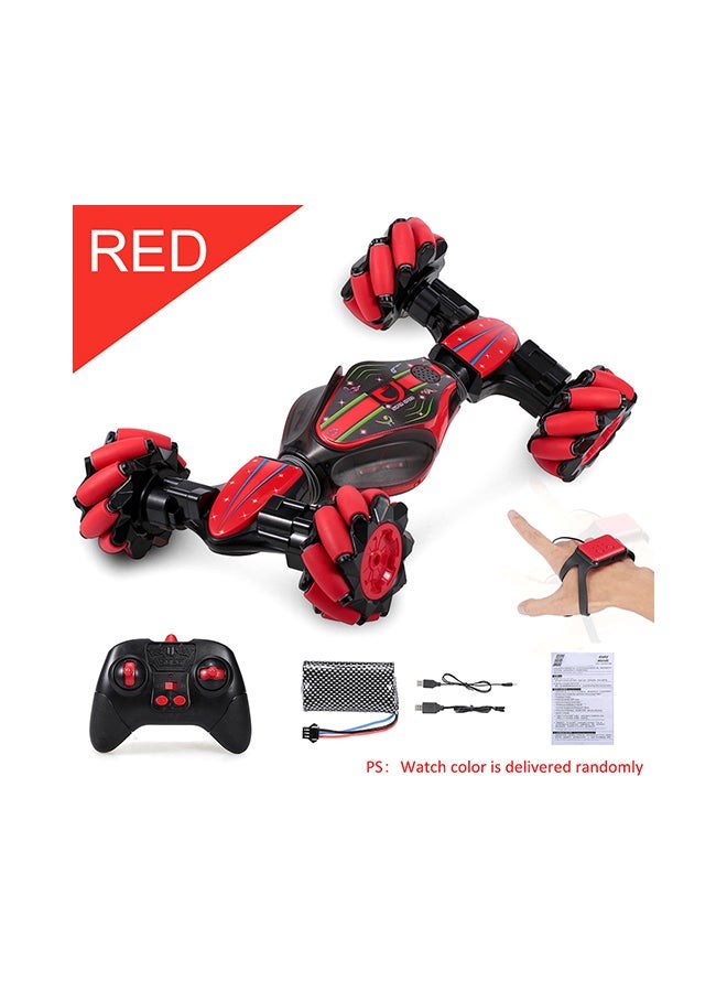 Rc Stunt All-Terrain Double-Sided Car Metal Red Color 4+ Years Remote Control