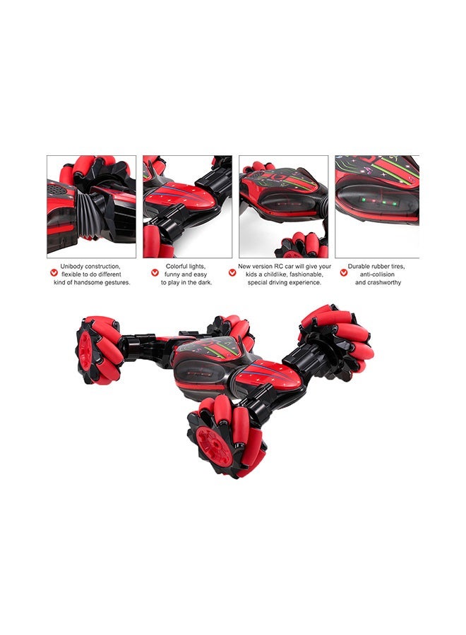 Rc Stunt All-Terrain Double-Sided Car Metal Red Color 4+ Years Remote Control