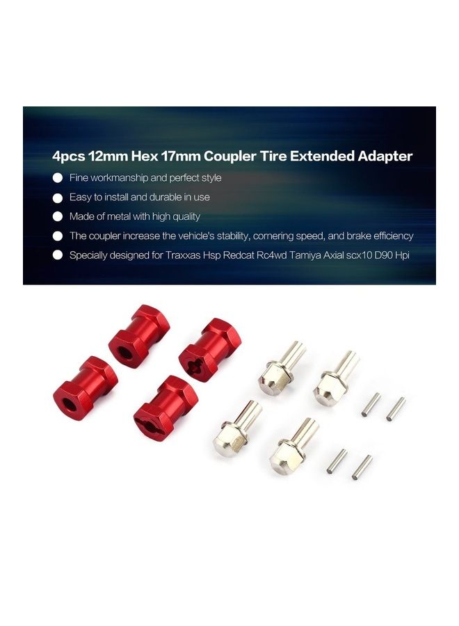 4-Piece Of Coupler Tire Extended Adapter For RC Crawler 4 x 7.5 2cm