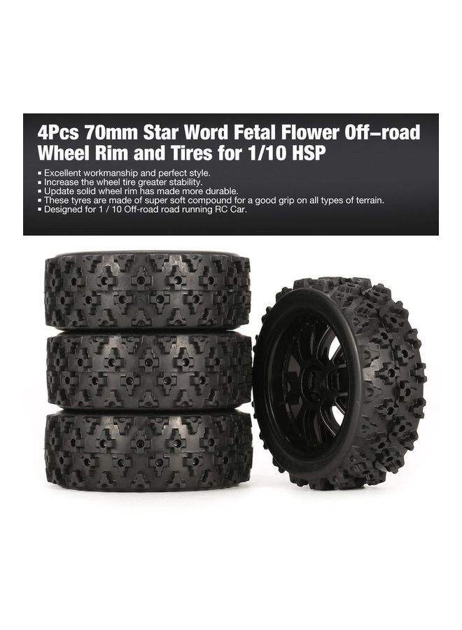 4-Piece Of Star Off-road Wheel Rim And Tires 14 x 3.5cm