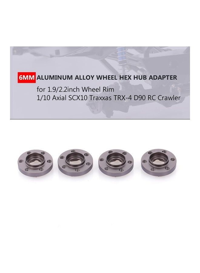 4-Piece 6mm Wheel Hex Hub Adapter Set