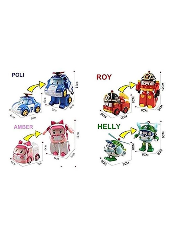 4-Piece Robocar Police Korea Robot Car Transformation Toys