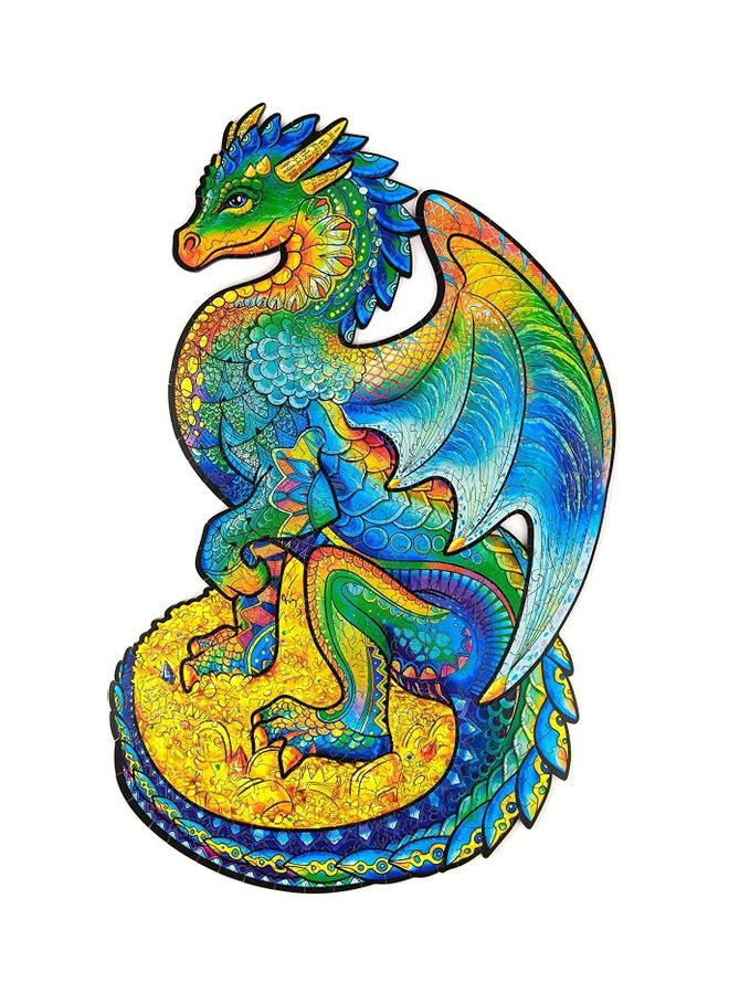 125-Piece Dragon Shaped Wooden Jigsaw Puzzle Set