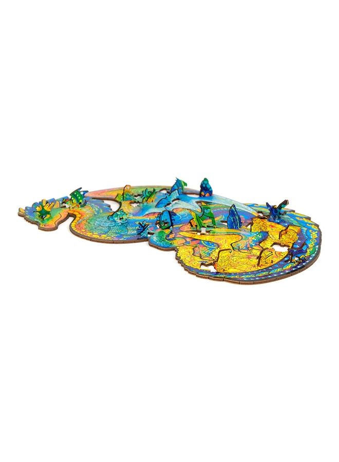 125-Piece Dragon Shaped Wooden Jigsaw Puzzle Set