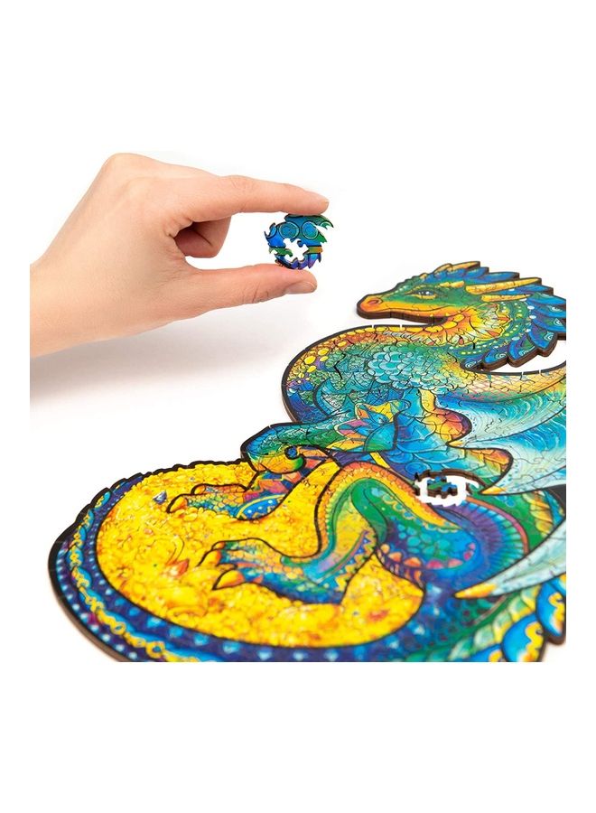 125-Piece Dragon Shaped Wooden Jigsaw Puzzle Set