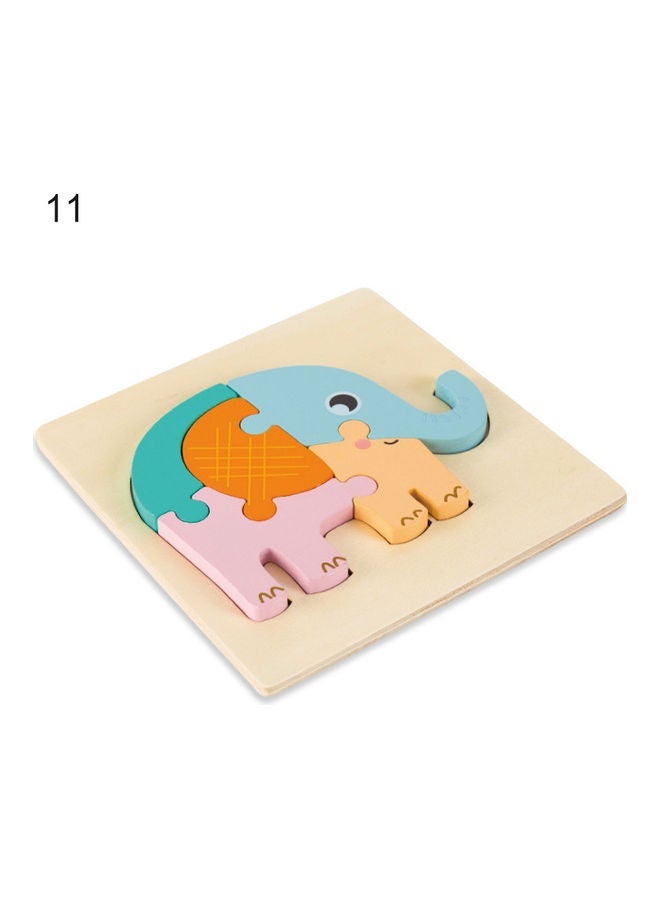 Wooden Elephant Pattern Jigsaw Puzzle Set