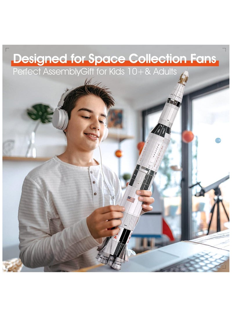 NASA  Apollo Saturn V(Rocket) 136 Pieces, Fun 3D Puzzle