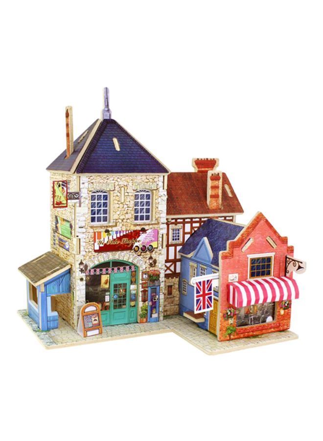 DIY British Style Shop Wooden House Puzzzle 17.6x14.5x18.5cm