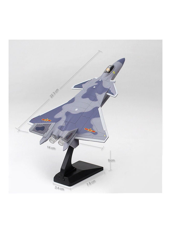 J20 Airplane Model Toy Blue 22X15X6.5cm