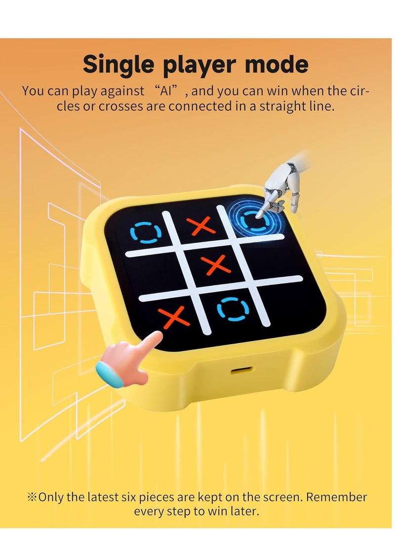 Tic Tac Toe Games, 3 in 1 Electronic Handheld Puzzle Game Console, Portable Chess Board Games, Fidget Toys for Kids and Adults, Educational Travel Games Family Game Improve Memory and Concentration