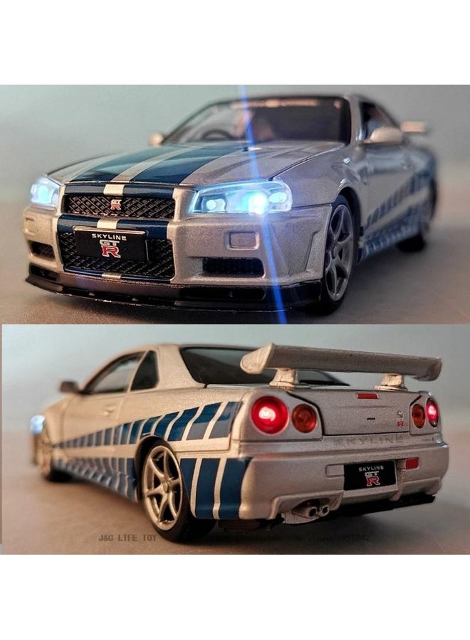 1:32 Nissan GTR R34 Diecasts Toy Car 12.5cm