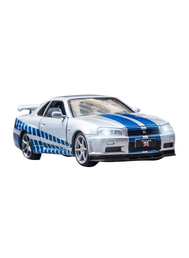 1:32 Nissan GTR R34 Diecasts Toy Car 12.5cm