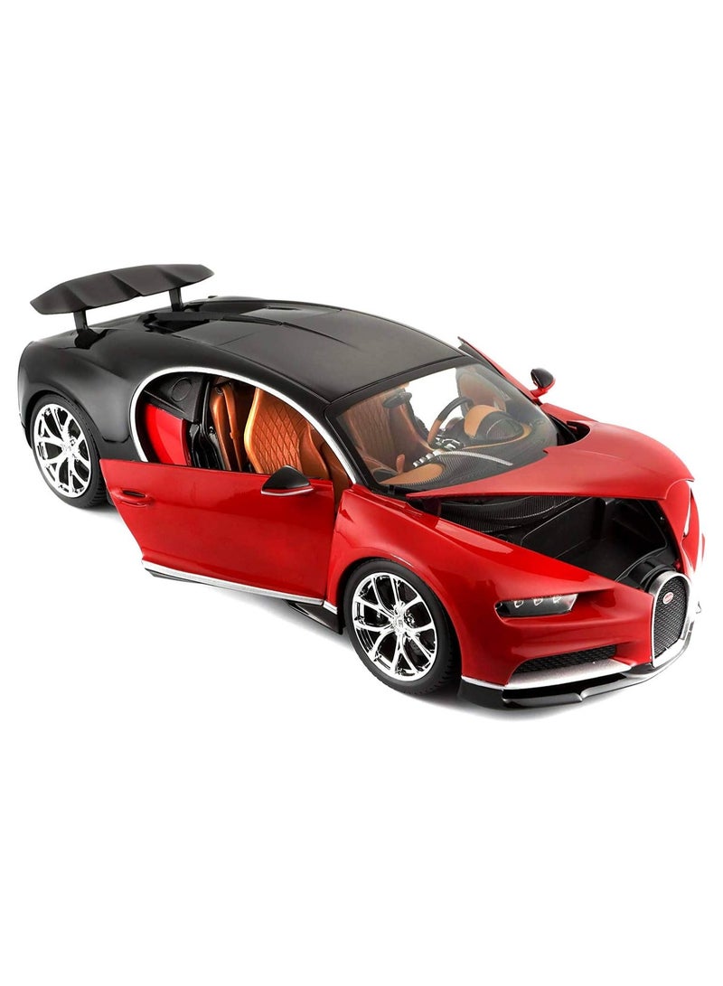 Exquisite 1:18 Scale Red Bugatti Chiron Diecast Model Car - Highly Detailed Collectible with Opening Doors and Authentic Design for Car Enthusiasts