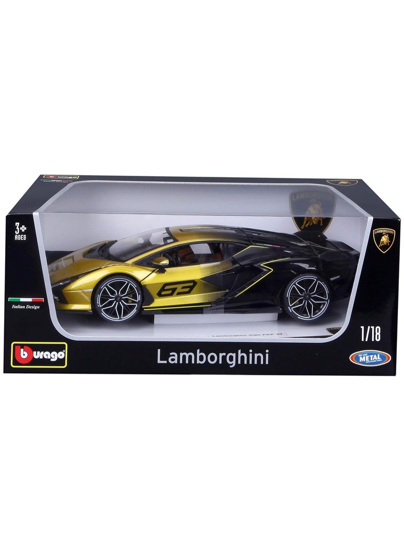 Stunning Bburago 1:18 Scale Lamborghini Sián FKP 37 Diecast Car in Yellow Fade Color - Highly Detailed Model for Collectors