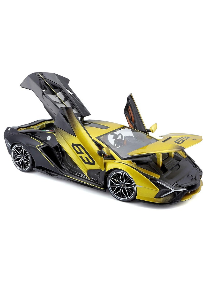 Stunning Bburago 1:18 Scale Lamborghini Sián FKP 37 Diecast Car in Yellow Fade Color - Highly Detailed Model for Collectors