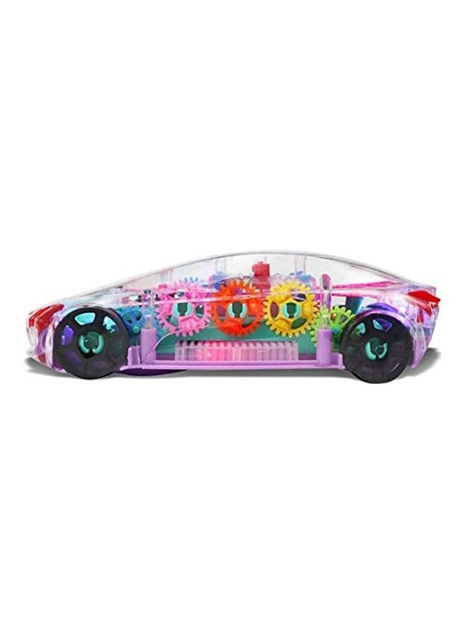 Musical And 3D Lights Kids Transparent Car Toy multicolour 3x8x4inch