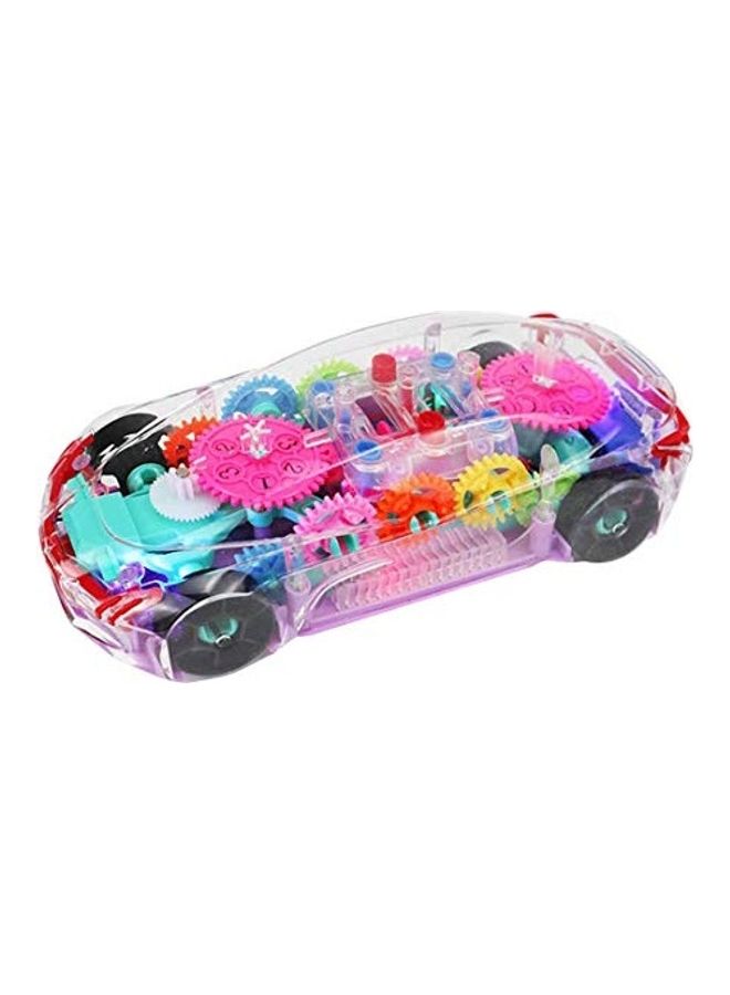 Musical And 3D Lights Kids Transparent Car Toy multicolour 3x8x4inch