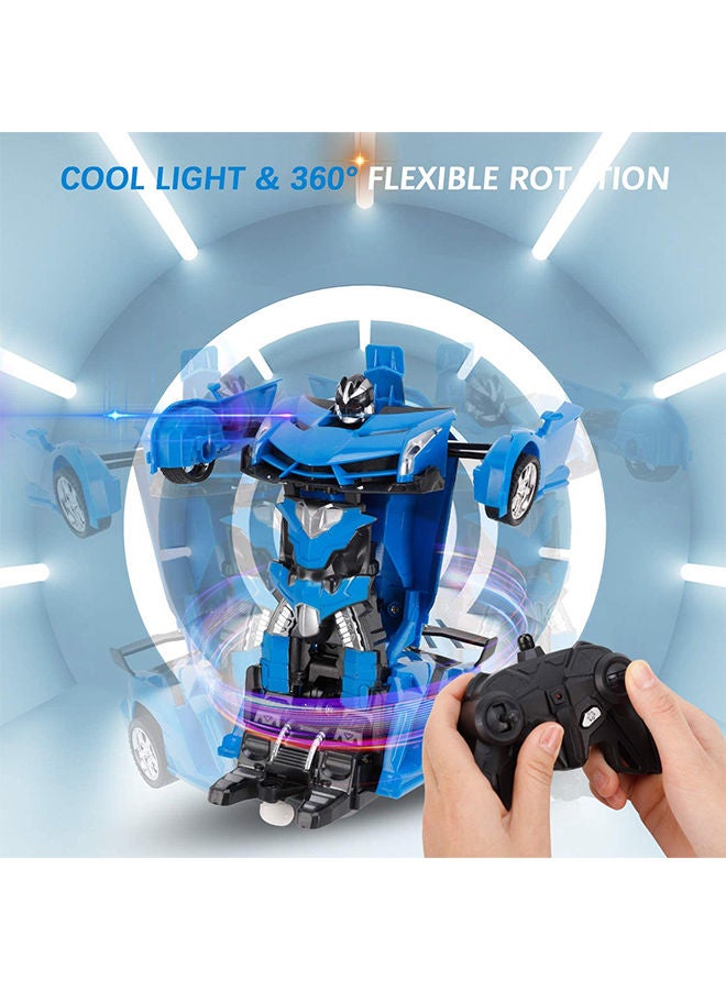 Transform Car Robot Remote Control With 360 Degree Rotation Function Blue