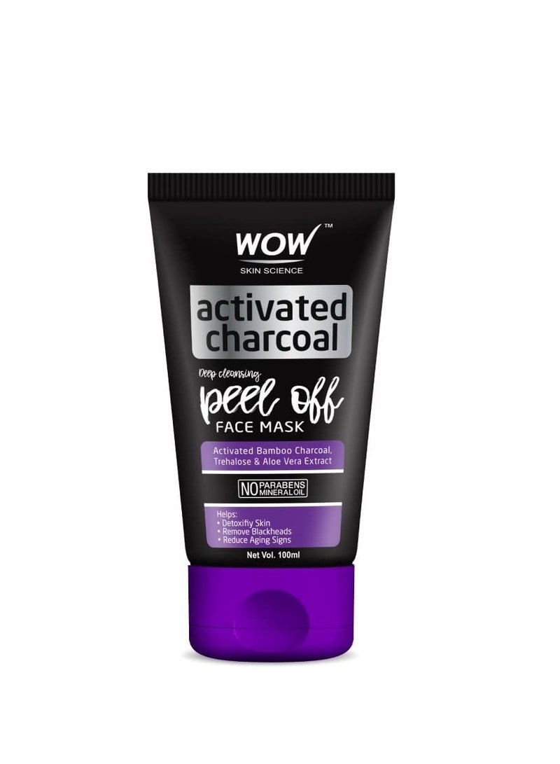 Wow Skin Science Activated Charcoal Peel Off Mask For Blackheads/Pimples/Acne - No Parabens & Mineral Oils, 100 Ml