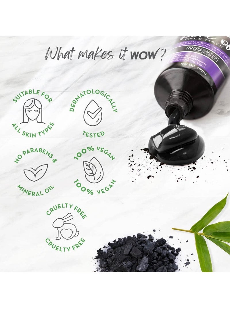 Wow Skin Science Activated Charcoal Peel Off Mask For Blackheads/Pimples/Acne - No Parabens & Mineral Oils, 100 Ml