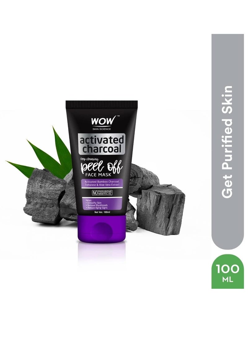 Wow Skin Science Activated Charcoal Peel Off Mask For Blackheads/Pimples/Acne - No Parabens & Mineral Oils, 100 Ml