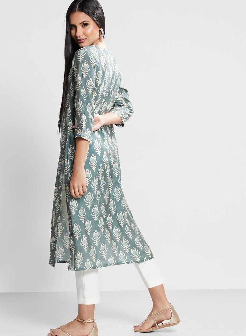 Embroidered Printed Kurti