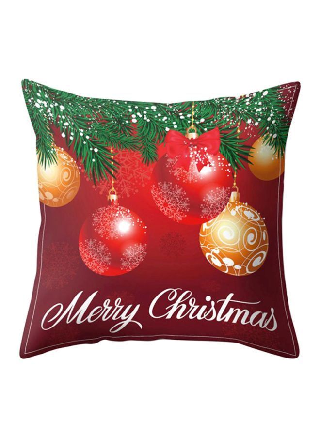 Printed Pillow Case Red/Green/Gold