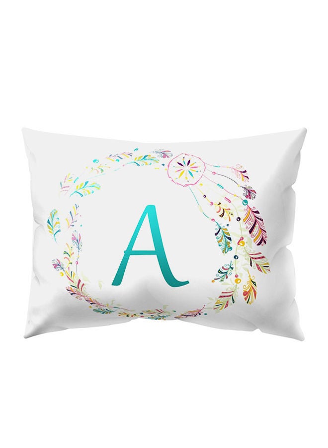 Letter And Dream Catcher Printed Throw Pillow Case White/Green A