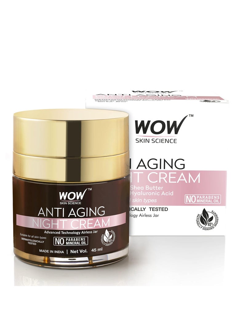 WOW Anti Aging Night Cream - No Minerals And No Parabens - Infused with Matrixly 3000 Peptide, Hyaluronic Acid & Vitamin C - 50ml