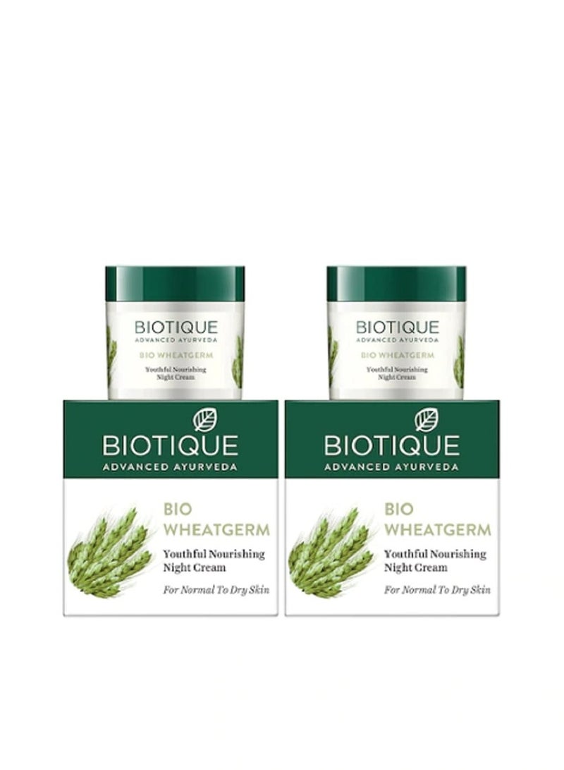 Biotique Bio WheatGerm Youthful Nourshing Night Cream-50g (Pack of 2)