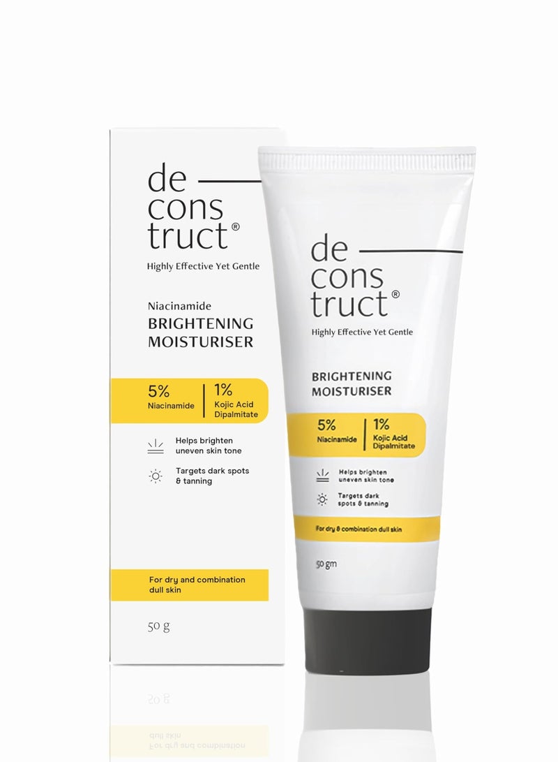 Deconstruct Niacinamide Brightening Face Moisturizer| 5% Niacinamide + 1% Kojic Acid + 5% Vitamin C | For Dark Spots And Uneven Skin Tone | Brightens & Hydrates | 50 Gm