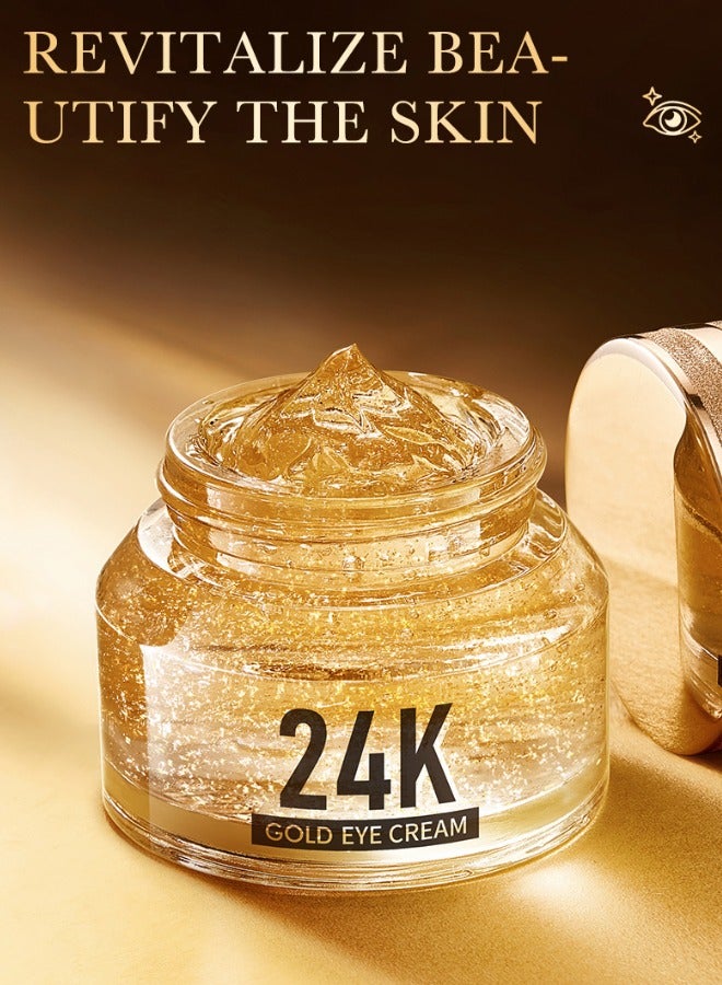 24K Gold Hyaluronic Acid Anti-Wrinkle Eye Cream Multi-Effect Eye Cream Moisturizing Eye Protection Anti-Aging