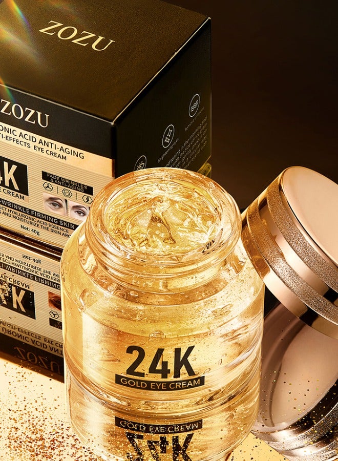 24K Gold Hyaluronic Acid Anti-Wrinkle Eye Cream Multi-Effect Eye Cream Moisturizing Eye Protection Anti-Aging